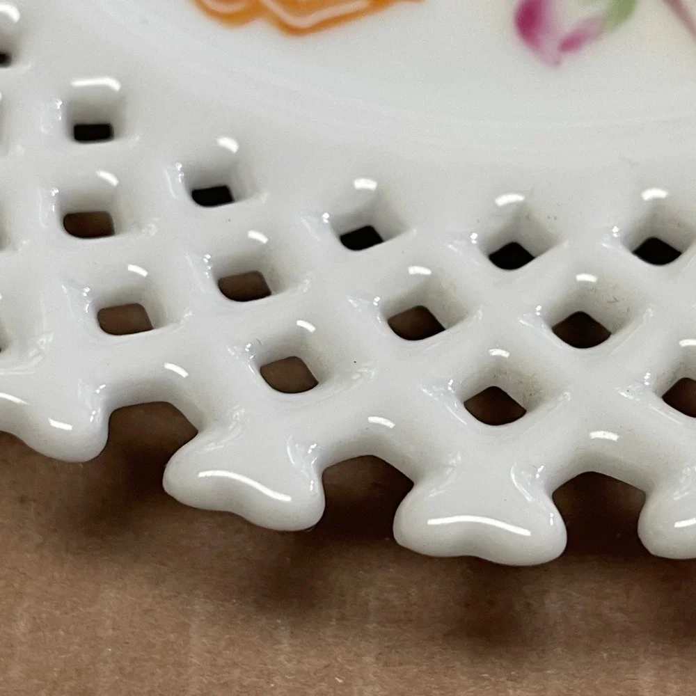 Vintage Lefton Reticulated China Hand-Painted Porcelain Plate (Pattern NE6350)